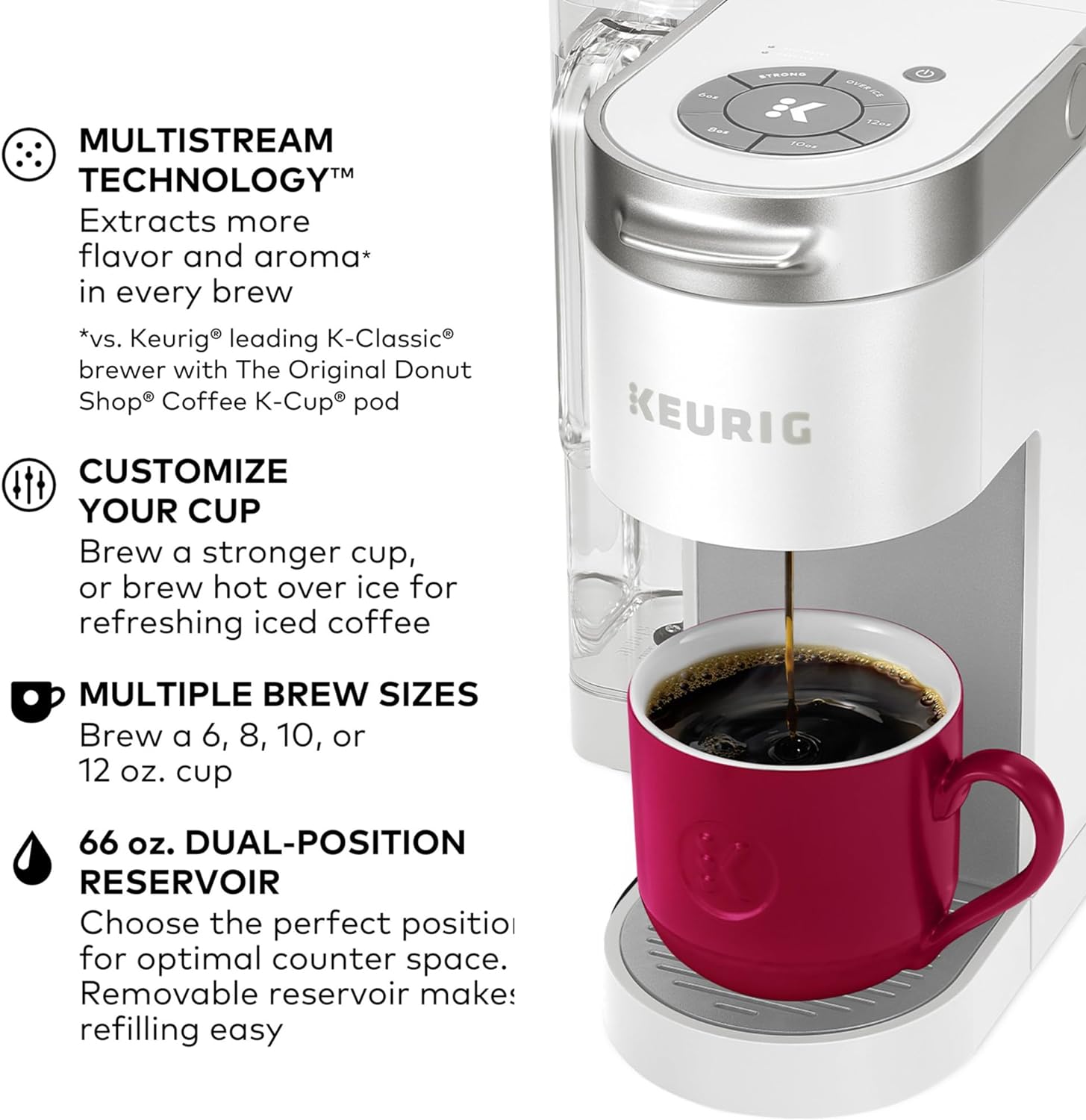 1761549387_Keurig-K-Supreme-Single-Serve-K-Cup-Pod-Coffee-Maker-MultiStream-Technology-4-Brew-Sizes-66oz-Dual-Position-Removable-Reservoir-White.jpg Keurig K-Supreme Single Serve K-Cup Pod Coffee Maker, MultiStream Technology, 4 Brew Sizes, 66oz Dual-Position Removable Reservoir, White - Image 4