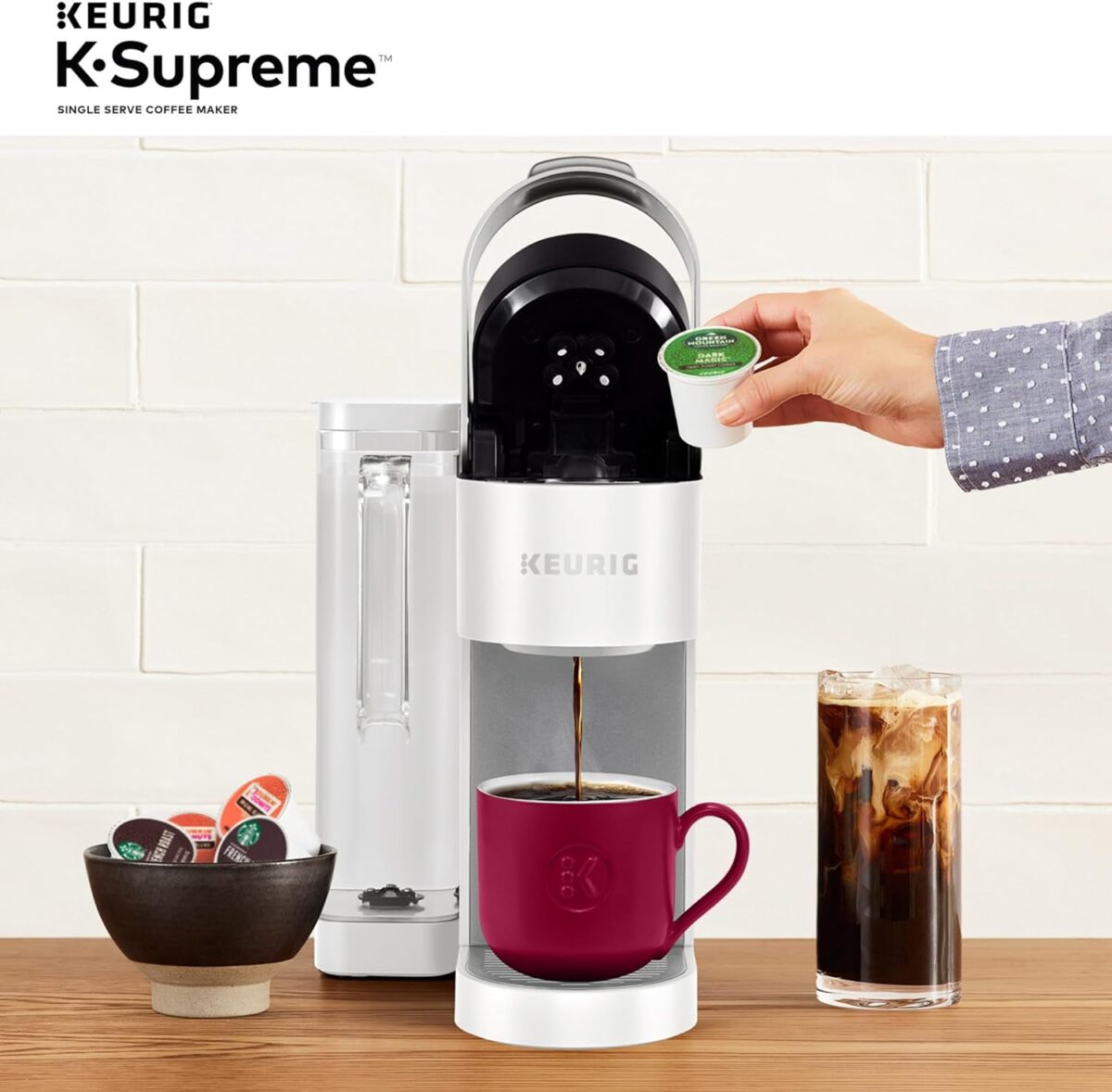 Keurig K-Supreme Single Serve K-Cup Pod Coffee Maker, MultiStream Technology, 4 Brew Sizes, 66oz Dual-Position Removable Reservoir, White - Image 13