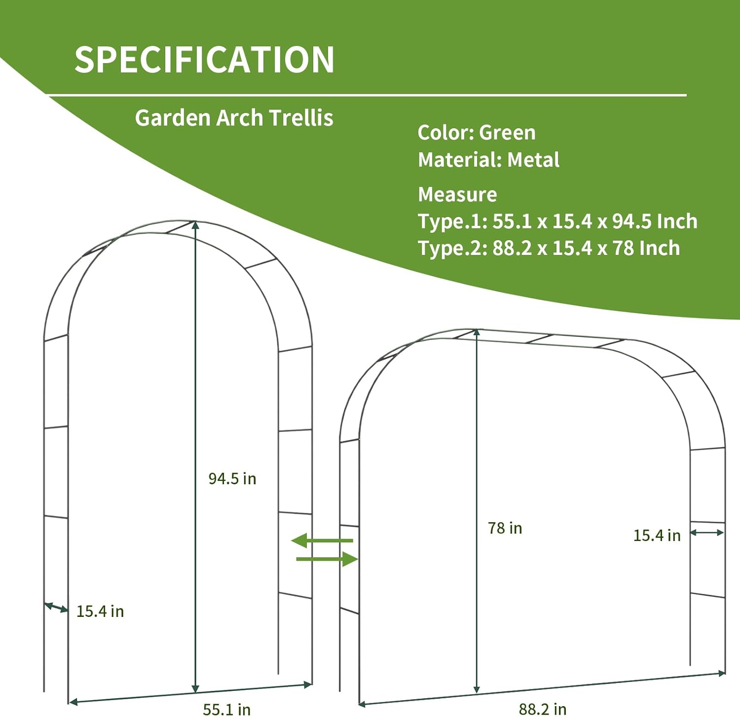 1761549806_Metal-Garden-Arch-Trellis-for-Climbing-Plants-Outdoor-Garden-Arbors-and-Arches-Wedding-Arch-Frame-Archway-Halloween-Christmas-Party-Decoration.jpg Metal Garden Arch Trellis for Climbing Plants Outdoor, Garden Arbors and Arches, Wedding Arch Frame Archway, Halloween Christmas Party Decoration - Image 6