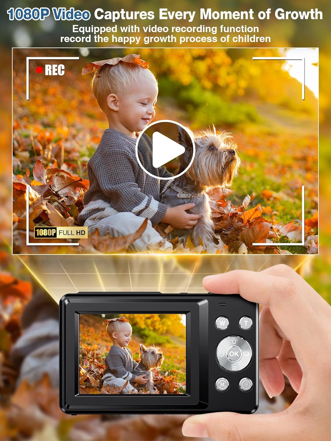 1761558628_Digital-CameraFHD-1080P-Kids-Camera-44MP-Point-and-Shoot-Digital-Cameras-with-32GB-Card16X-ZoomAnti-ShakeDate-StampCompact-Small-Cameras-Photography-for-Kids-Student-Teen-Girl-BoyBlack.jpg Digital Camera,FHD 1080P Kids Camera 44MP Point and Shoot Digital Cameras with 32GB Card,16X Zoom,Anti-Shake,Date Stamp,Compact Small Cameras Photography for Kids Student Teen Girl Boy(Black) - Image 4