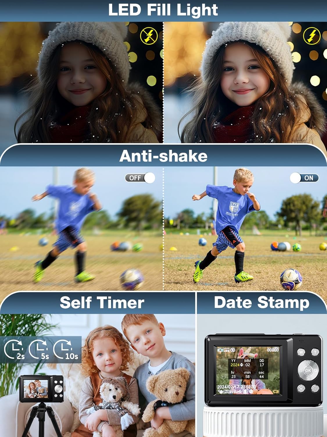 1761558632_Digital-CameraFHD-1080P-Kids-Camera-44MP-Point-and-Shoot-Digital-Cameras-with-32GB-Card16X-ZoomAnti-ShakeDate-StampCompact-Small-Cameras-Photography-for-Kids-Student-Teen-Girl-BoyBlack.jpg Digital Camera,FHD 1080P Kids Camera 44MP Point and Shoot Digital Cameras with 32GB Card,16X Zoom,Anti-Shake,Date Stamp,Compact Small Cameras Photography for Kids Student Teen Girl Boy(Black) - Image 8