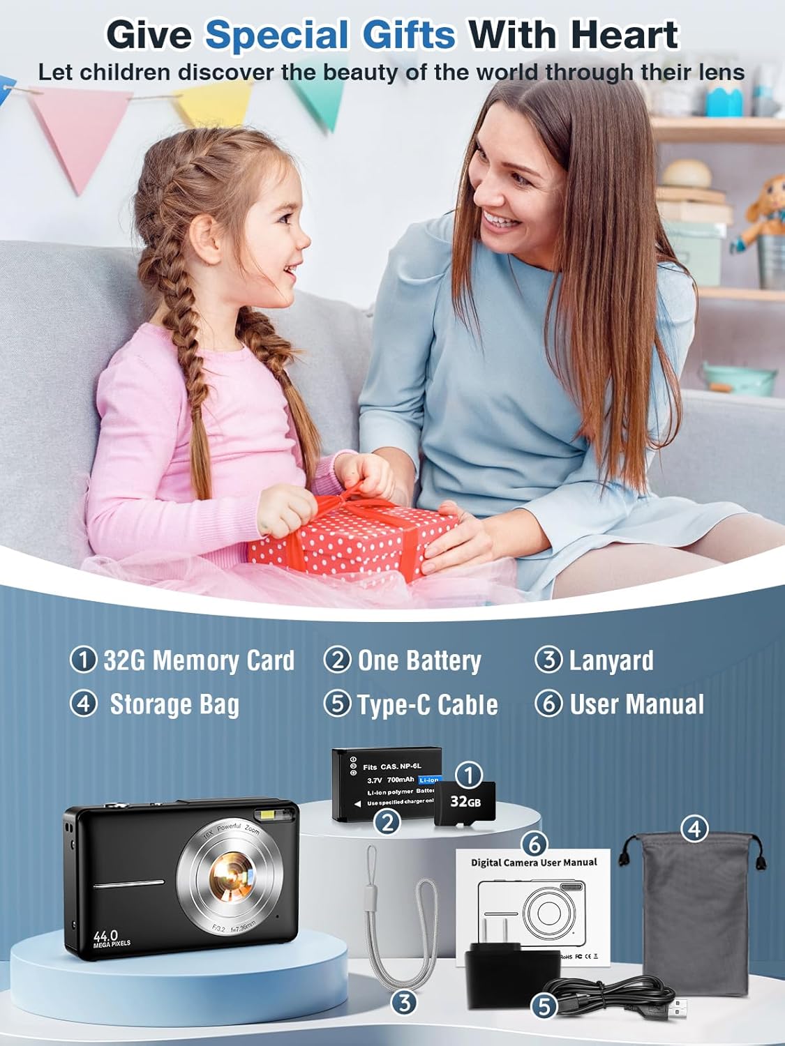 1761558635_Digital-CameraFHD-1080P-Kids-Camera-44MP-Point-and-Shoot-Digital-Cameras-with-32GB-Card16X-ZoomAnti-ShakeDate-StampCompact-Small-Cameras-Photography-for-Kids-Student-Teen-Girl-BoyBlack.jpg Digital Camera,FHD 1080P Kids Camera 44MP Point and Shoot Digital Cameras with 32GB Card,16X Zoom,Anti-Shake,Date Stamp,Compact Small Cameras Photography for Kids Student Teen Girl Boy(Black) - Image 10