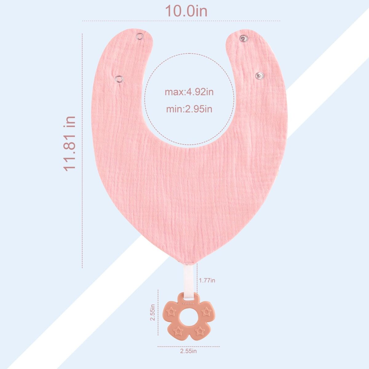 Baby Bandana Drool Bibs 6-Pack and Teething Toys 6-Pack Made with 100% Organic Cotton, Absorbent and Soft Unisex - Image 6