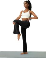 Womens Yoga Pants with Pockets High Waisted Flare Leggings Bell Bottom Yoga Dress Pants Seamless Bootcut Pants - Image 5