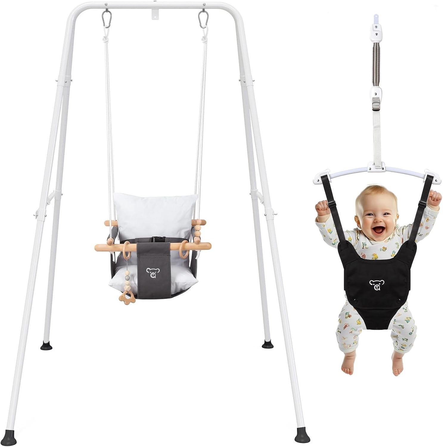 2-in-1-Baby-Jumper-Swing-Foldable-Stand-Stable-Toddler-Swing-Set-for-Indoor-Outdoor-Use.jpg 2-in-1 Baby Jumper & Swing - Foldable Stand, Stable Toddler Swing Set for Indoor & Outdoor Use - Image 2