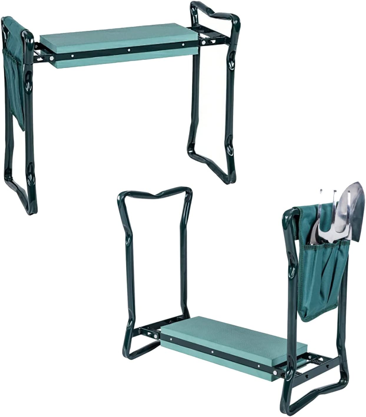 2-in-1-Garden-Kneeler-Seat-Folding-Seat-wEVA-Foam-Kneeling-Pad-Removable-Tools-Pouch-Sturdy-Steel-Frame-No-Assembly-Portable-Heavy-Duty-Garden-Stool-for-Women-Men.jpg 2-in-1 Garden Kneeler & Seat, Folding Seat w/EVA Foam Kneeling Pad & Removable Tools Pouch, Sturdy Steel Frame, No Assembly, Portable Heavy Duty Garden Stool for Women & Men - Image 2