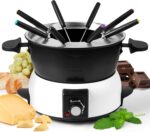 3-Quart Electric Fondue Pot Set – Stainless Steel Fondue Pot with 8 Color-Coded Forks, 3-Mode Adjustable Temperature Control for Cheese, Chocolate, Oil, and Hotpot, Model FD-10B - Image 2
