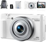 4K Digital Camera for Photography, 72MP Vlogging Camera for YouTube, Autofocus Digital Cameras with 270° Flip Screen, 18X Digital Zoom Point and Shoot Cameras with 64GB TF Card & Battery, Carry Bag - Image 2