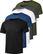5 Pack Mesh Workout Shirts for Men Dry Fit Gym Shirts Quick Dry Athletic Short Sleeve T-Shirt Moisture Wicking - Image 2