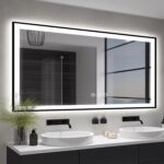 60x30 Large LED Bathroom Vanity Mirror - Black Aluminum Framed, Anti-Fog Illuminated, Stepless Dimmable, 3 Colors Smart (Horizontal/Vertical) - Image 2
