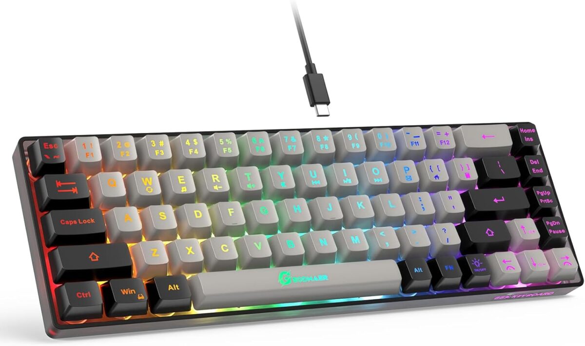 65% Gaming Keyboard, Wired Backlit Mini Keyboard, Ultra-Compact Anti-Ghosting No-Conflict 68 Keys Membrane Gaming Wired Keyboard for PC Laptop Windows Gamer - Image 2