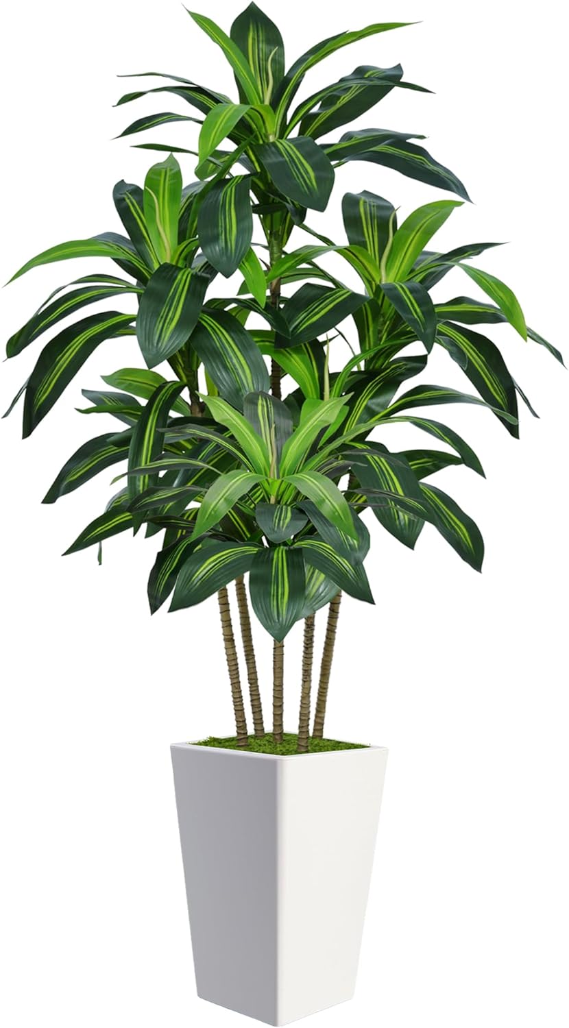 6FT-Artificial-Dracaena-Tree-Fake-Tree-Indoor-with-White-Tall-PlanterTall-Artificial-Plants-IndoorArtificial-Silk-Tree-for-Home-Office-DecorHousewarming-Gift-White.jpg 6FT Artificial Dracaena Tree, Fake Tree Indoor with White Tall Planter,Tall Artificial Plants Indoor,Artificial Silk Tree for Home Office Decor,Housewarming Gift (White) - Image 2