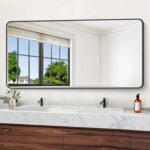 72" x 36"Bathroom Mirror, Matte Black Wall Mirror with Metal Frame, Decorative Rectangular Vanity Mirror for Bedroom Bathroom Living Room Entryway (Horizontal/Vertical) - Image 2