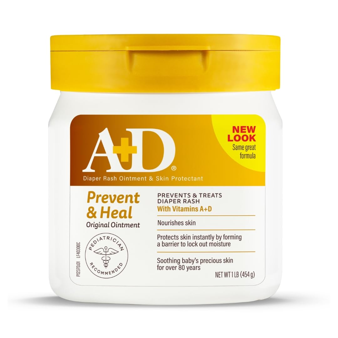 AD-Original-Diaper-Rash-Ointment-Prevents-Protects-Diaper-Rash-Moisturizes-Heals-Dry-Skin-With-Vitamins-AD-16oz-Jar.jpg A+D Original Diaper Rash Ointment, Prevents & Protects Diaper Rash, Moisturizes & Heals Dry Skin With Vitamins A&D, 16oz Jar - Image 2