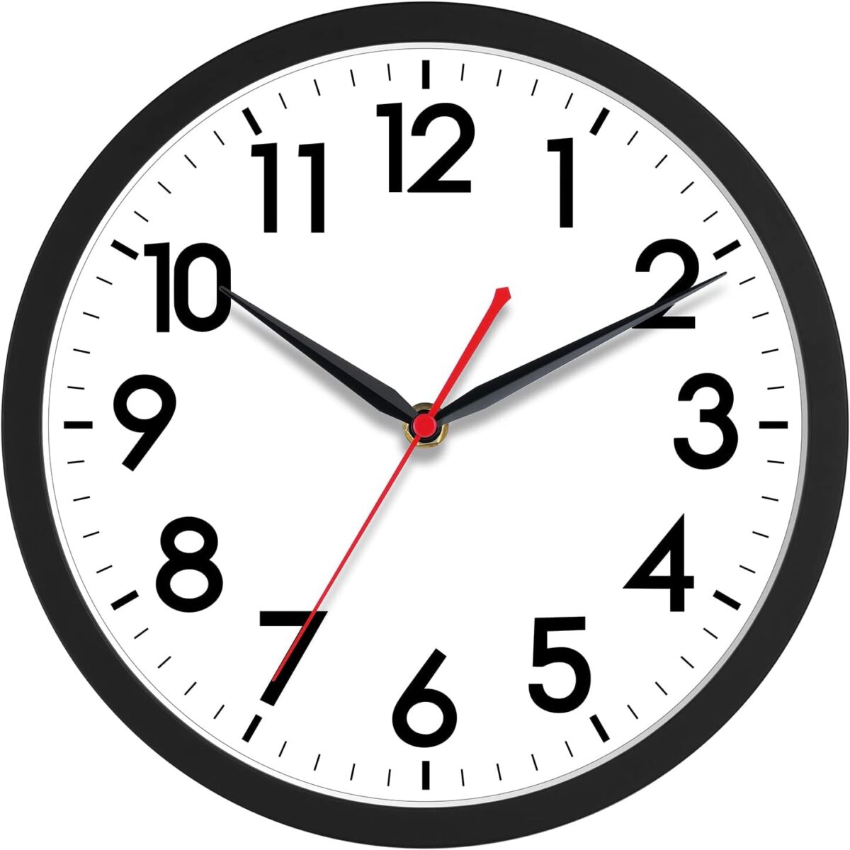 AKCISOT Wall Clock 10 Inch Silent Non-Ticking Modern Clocks Battery Operated - Analog Small Classic for Office, Home, Bathroom, Kitchen, Bedroom, School, Living Room(Black) - Image 2