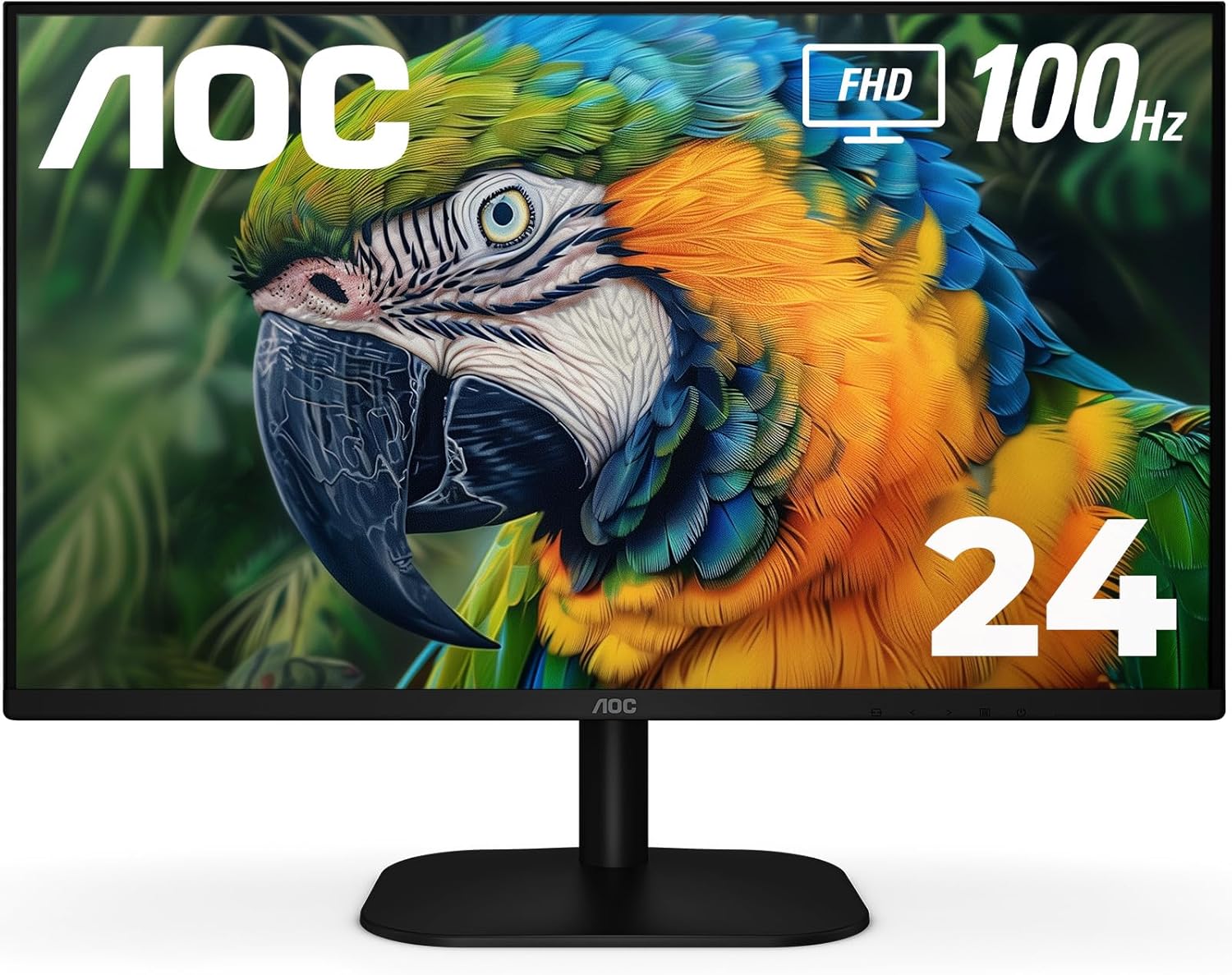 AOC-24B2H2-24-Frameless-IPS-Monitor-FHD-1920x1080-100Hz-106-sRGB-for-Home-and-Office-HDMI-x2-Low-Blue-Mode-VESA-Compatible-Black.jpg AOC 24B2H2 24” Frameless IPS Monitor, FHD 1920x1080, 100Hz, 106% sRGB, for Home and Office, HDMI x2, Low Blue Mode, VESA Compatible, Black - Image 2