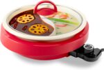 AROMA® Divided Electric Shabu Shabu Hot Pot with PFAS-Free Ceramic-Coated Pot (2.5 Quarts) - Image 2