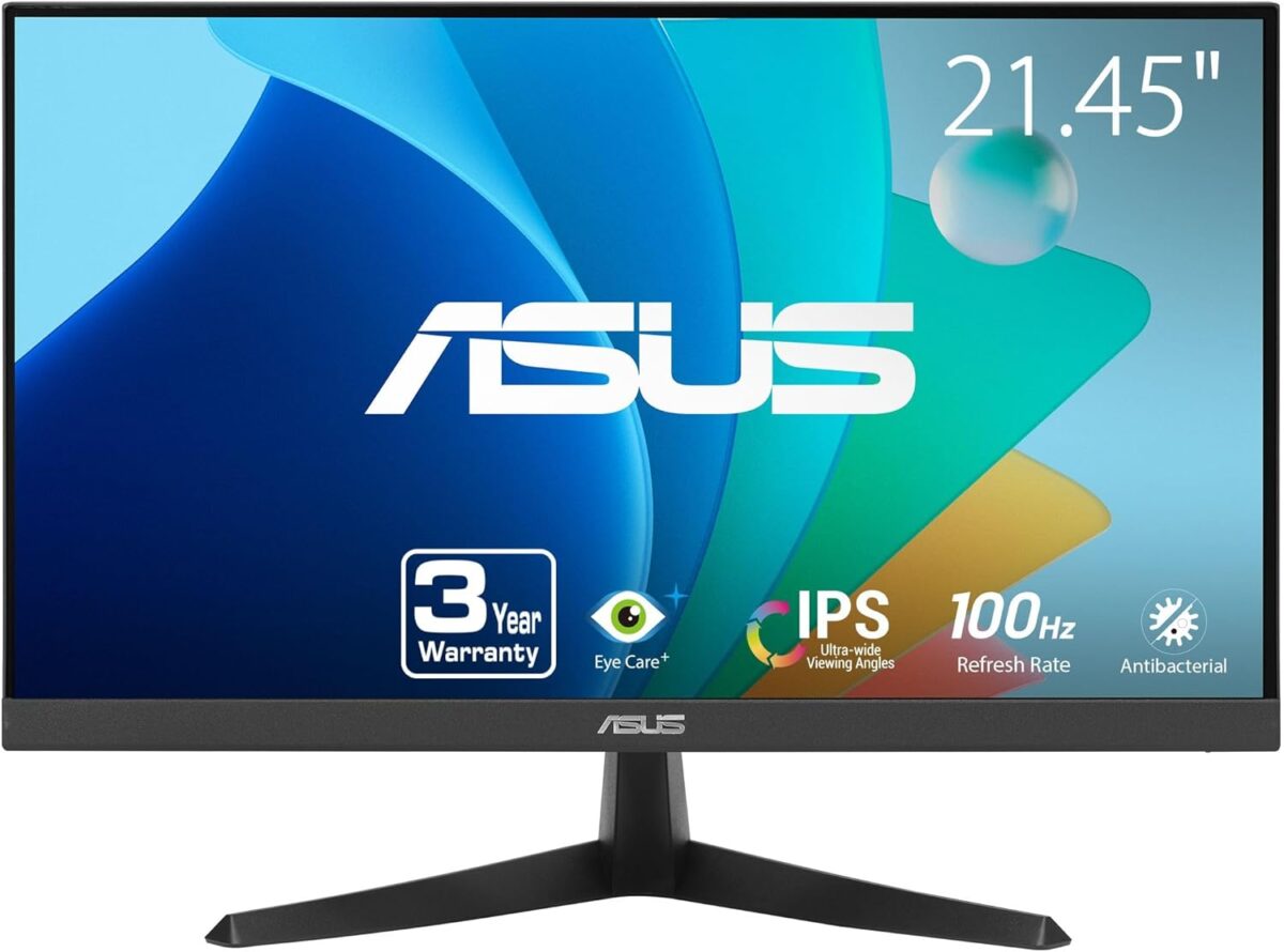 ASUS 22” (21.45" viewable) Eye Care Monitor (VY229HF) - Full HD, IPS, 100Hz, 1ms, SmoothMotion, Adaptive Sync, Eye Care Plus Technology, Blue Light Filter, Flicker Free, Tilt 3 yr Warranty - Image 2