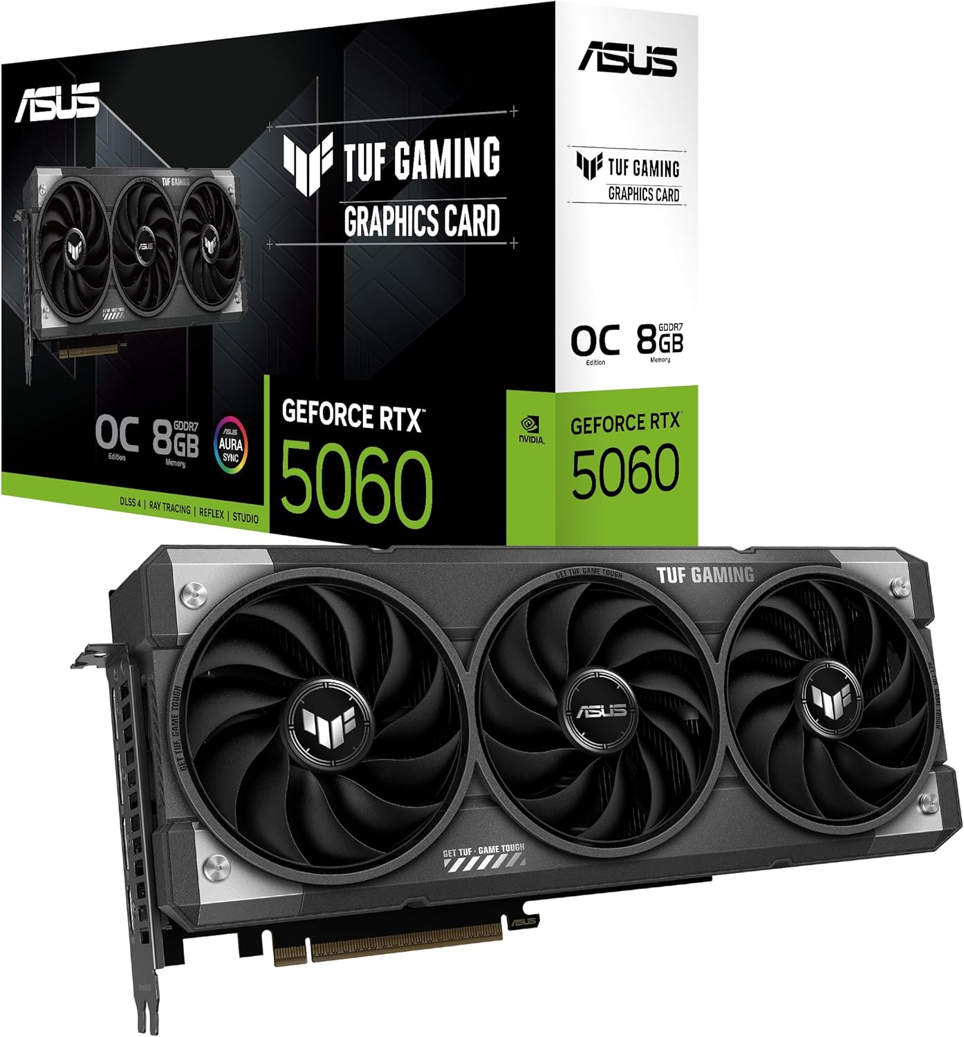 ASUS-TUF-Gaming-GeForce-RTX-™-5060-8GB-GDDR7-OC-Edition-Gaming-Graphics-Card-PCIe®-5.0-HDMI®DP-2.1-3.1-Slot-Military-Grade-Components-Protective-PCB-Coating-axial-tech-Fans.jpg ASUS TUF Gaming GeForce RTX ™ 5060 8GB GDDR7 OC Edition Gaming Graphics Card (PCIe® 5.0, HDMI®/DP 2.1, 3.1-Slot, Military-Grade Components, Protective PCB Coating, axial-tech Fans) - Image 2