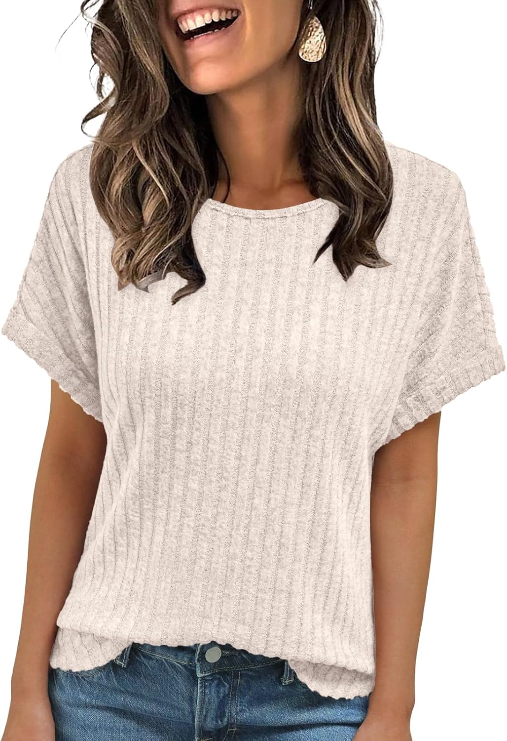 AUTOMET-Women-Textured-Shirts-Fall-Sweaters-Loose-Fit-Short-Sleeve-Tunic-Tops-2025-Dressy-Casual-Business-Blouses.jpg AUTOMET Women Textured Shirts Fall Sweaters Loose Fit Short Sleeve Tunic Tops 2025 Dressy Casual Business Blouses - Image 2