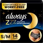 Always ZZZ Overnight Disposable Period Underwear for Women Small/Medium, 360° Coverage for Worry-Free Nights, 14 Count (2 Packs of 7) - Image 2