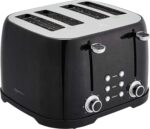 Amazon Basics 4 Slice Toaster, 6 Browning Settings, Removable Crumb Tray, Bagel and Defrost Function, Cancel Button, 1600W, Black - Image 2