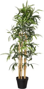 Amazon Basics Artificial Fake Bamboo Plant with Plastic Planter Pot, 39.4", Green - Image 2