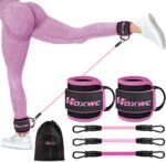 Ankle Resistance Bands with Cuffs, Ankle Bands for Working Out, Ankle Resistance Band for Leg, Booty Workout Equipment for Kickbacks Hip Fitness Training, Exercise Bands for Butt Lift Women - Image 2