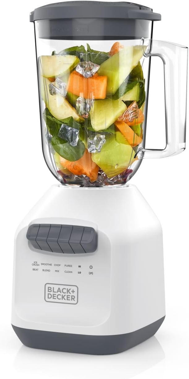 BLACKDECKER-750W-Ice-Crushing-Blender-56oz-PerfectPour-Jar-6-Tip-Stainless-Steel-Blade-8-Speeds-Pulse-White.jpg BLACK+DECKER 750W Ice Crushing Blender, 56oz PerfectPour Jar, 6-Tip Stainless Steel Blade, 8 Speeds + Pulse, White - Image 2