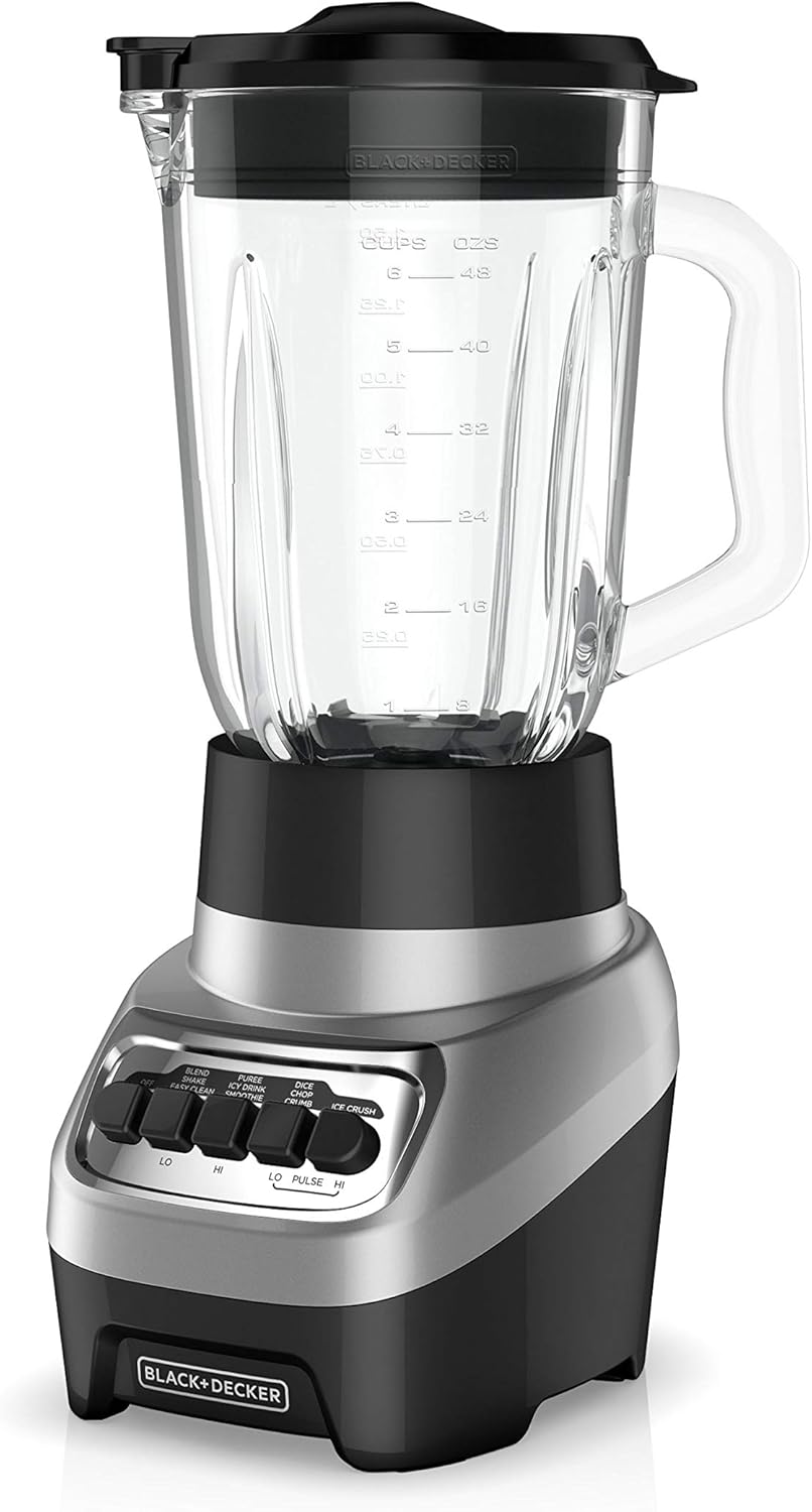 BLACKDECKER-PowerCrush-Multi-Function-Blender-with-6-Cup-Glass-Jar-4-Speed-Settings-Silver.jpg BLACK+DECKER PowerCrush Multi-Function Blender with 6-Cup Glass Jar, 4 Speed Settings, Silver - Image 2