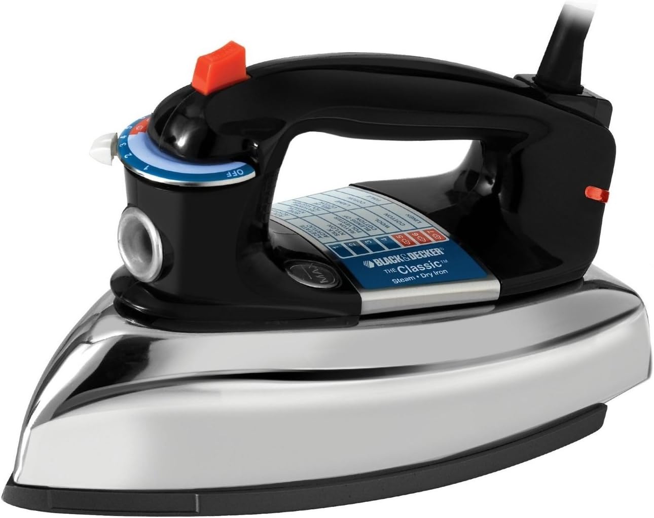 BLACKDECKER-The-Classic-Iron-F67E-T-Aluminum-Soleplate-Steam-or-Dry-Ironing-7-Temperature-Settings-Anti-Drip.jpg BLACK+DECKER The Classic Iron, F67E-T, Aluminum Soleplate, Steam or Dry Ironing, 7 Temperature Settings, Anti-Drip - Image 2