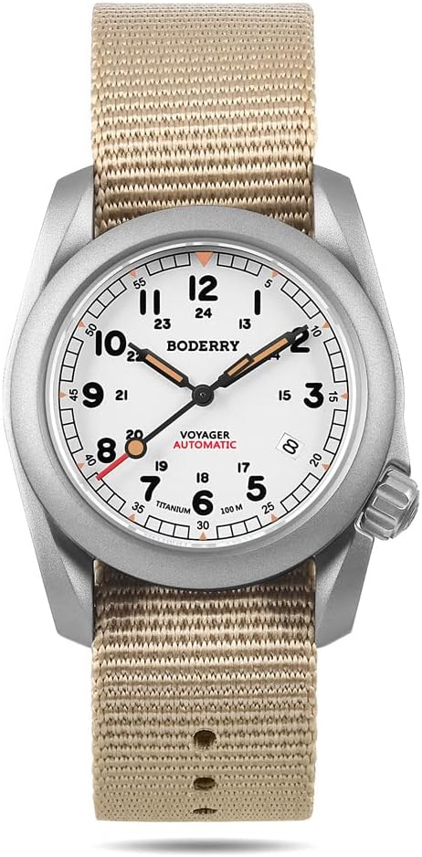 BODERRY-Mens-Watch-Titanium-Automatic-Field-Watch-40mm-Military-Watch-Day-Date-Function-100M-Waterproof-with-Nylon-Strap-Japanese-Mechanical-Movement-Screw-Down-Crown—Voyager.jpg BODERRY Men's Watch Titanium Automatic Field Watch 40mm Military Watch Day Date Function 100M Waterproof with Nylon Strap Japanese Mechanical Movement & Screw Down Crown—Voyager - Image 2