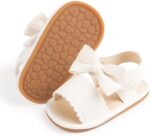 Babelvit Infant Baby Girl Boy Sandals Comfort Premium Summer Outdoor Casual Beach Shoes with Flower Bowknot Anti Slip Rubber Sole Newborn Toddler Prewalker First Walking Shoes - Image 2