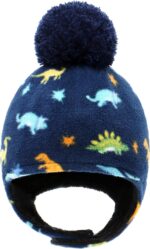 Baby Beanie Hat Pom Full Hood Hat Toddler Winter Hat Fleece Earflap Cap for 6M-4T Boys Girls Winter - Image 2