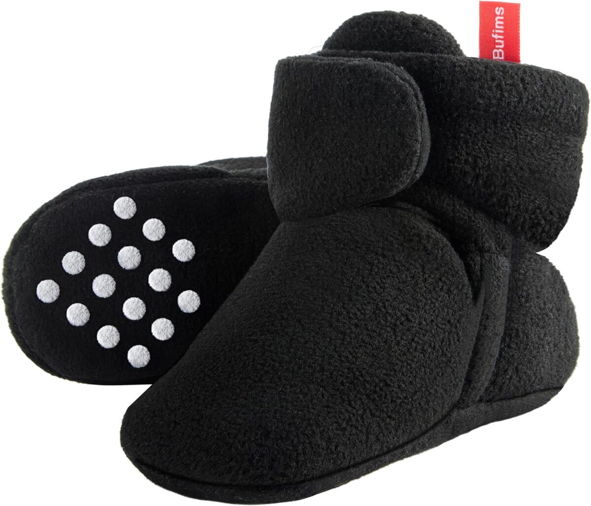 Baby Fleece Booties Newborn Unisex Booties Non-Slip Newborn Infant First Walkers Warm Shoes House Slippers for Baby Boys & Baby Girls Toddlers - Image 2