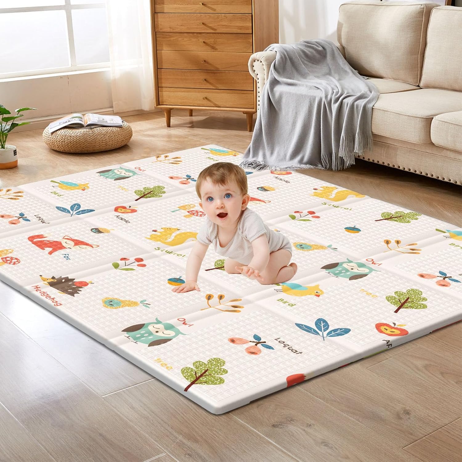 Baby-Play-Mat-50-x-50-Inch-Play-Mat-Perfect-for-Use-Baby-Playpen-Foldable-Baby-Foam-Playmat-for-Floor-Portable-Waterproof-Activity-PlayMats-for-Babies-Infants-and-Toddlers.jpg Baby Play Mat, 50 x 50 Inch Play Mat Perfect for Use Baby Playpen, Foldable Baby Foam Playmat for Floor, Portable Waterproof Activity PlayMats for Babies, Infants and Toddlers - Image 2