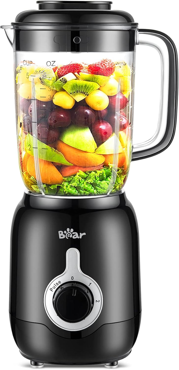 Bear-Blender-2025-New-700W-Smoothie-Countertop-Blender-with-40oz-Cup-for-Shakes-and-Smoothies-3-Speed-for-Crushing-Ice-Puree-and-Frozen-Fruit-with-Autonomous-Clean.jpg Bear Blender, 2025 New 700W Smoothie Countertop Blender with 40oz Cup for Shakes and Smoothies, 3-Speed for Crushing Ice, Puree and Frozen Fruit with Autonomous Clean - Image 2