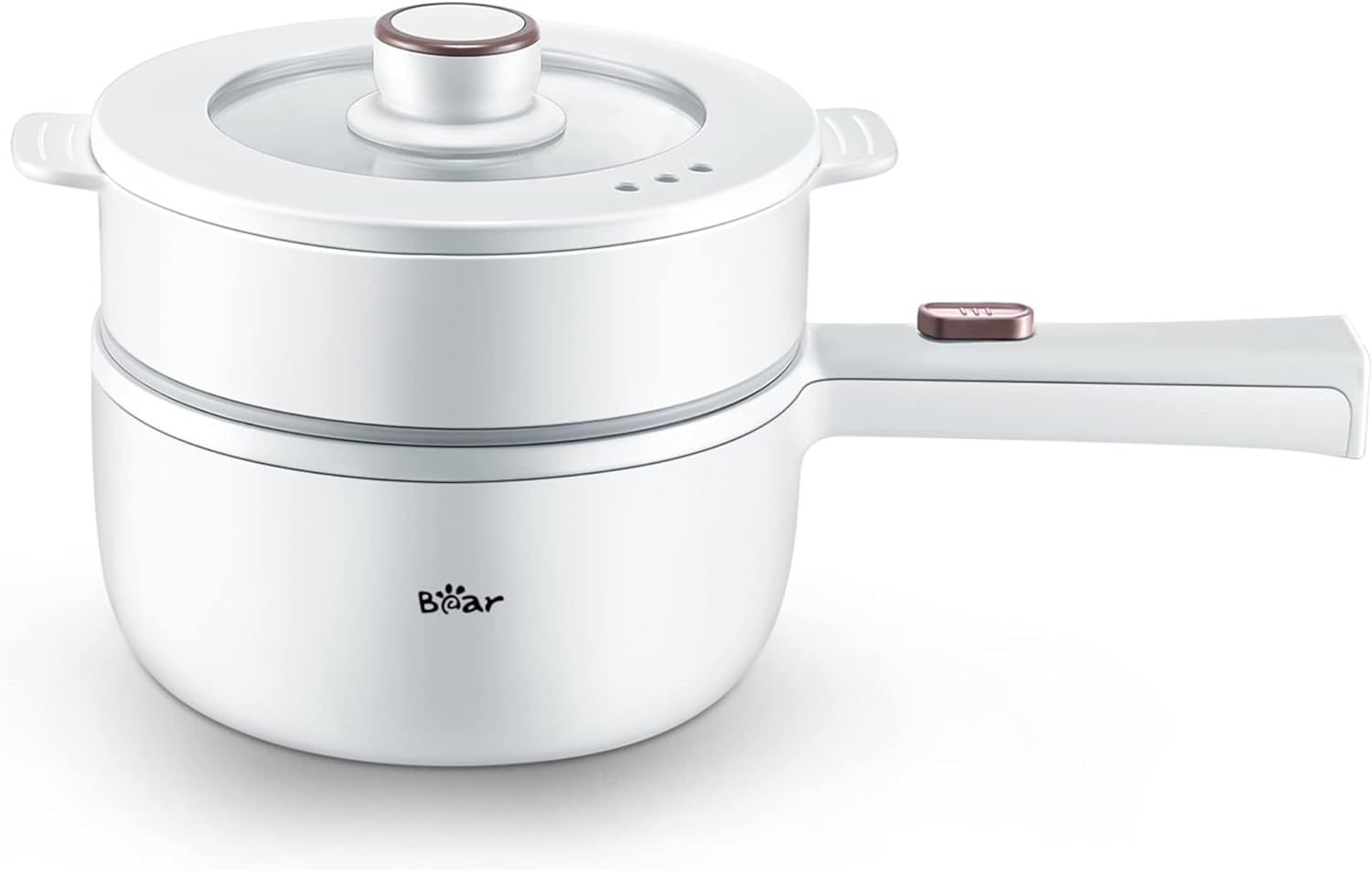 Bear-Hot-Pot-Electric-with-Steamer-1.6L-Rapid-Noodles-Cooker-Mini-Pot-Non-Stick-Frying-Pan-for-Steak-Ramen-Egg-Oatmeal-Soup-with-Power-Adjustable.jpg Bear Hot Pot Electric with Steamer, 1.6L Rapid Noodles Cooker, Mini Pot, Non-Stick Frying Pan for Steak, Ramen, Egg, Oatmeal, Soup with Power Adjustable - Image 2
