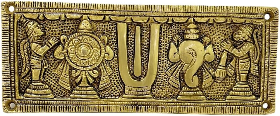 Brass-Shankh-Chakra-NamahNamam-Showpiece-Large-1-Piece-YellowGolden.jpg Brass Shankh Chakra Namah,Namam Showpiece Large 1 Piece (Yellow(Golden)) - Image 2