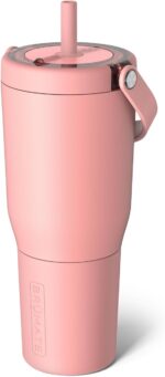 BrüMate Resa 35oz 100% Leakproof Travel Tumbler with Handle & Straw | Flexible SoftSip Straw | Silicone Sleeve for Durability | Stainless Steel | Cup Holder & Travel Friendly Water Bottle | (Guava) - Image 2