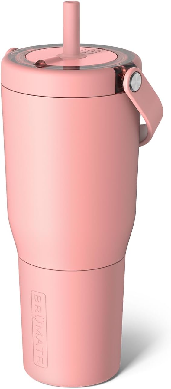 BruMate-Resa-35oz-100-Leakproof-Travel-Tumbler-with-Handle-Straw-Flexible-SoftSip-Straw-Silicone-Sleeve-for-Durability-Stainless-Steel-Cup-Holder-Travel-Friendly-Water-Bottle-Guava.jpg BrüMate Resa 35oz 100% Leakproof Travel Tumbler with Handle & Straw | Flexible SoftSip Straw | Silicone Sleeve for Durability | Stainless Steel | Cup Holder & Travel Friendly Water Bottle | (Guava) - Image 2