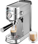 CASABREWS CM5418 Espresso Machine 20 Bar, Compact Espresso Maker with Steam Milk Frother, Stainless Steel Coffee Machine with 34oz Removable Water Tank for Cappuccino, Latte, Silver - Image 2
