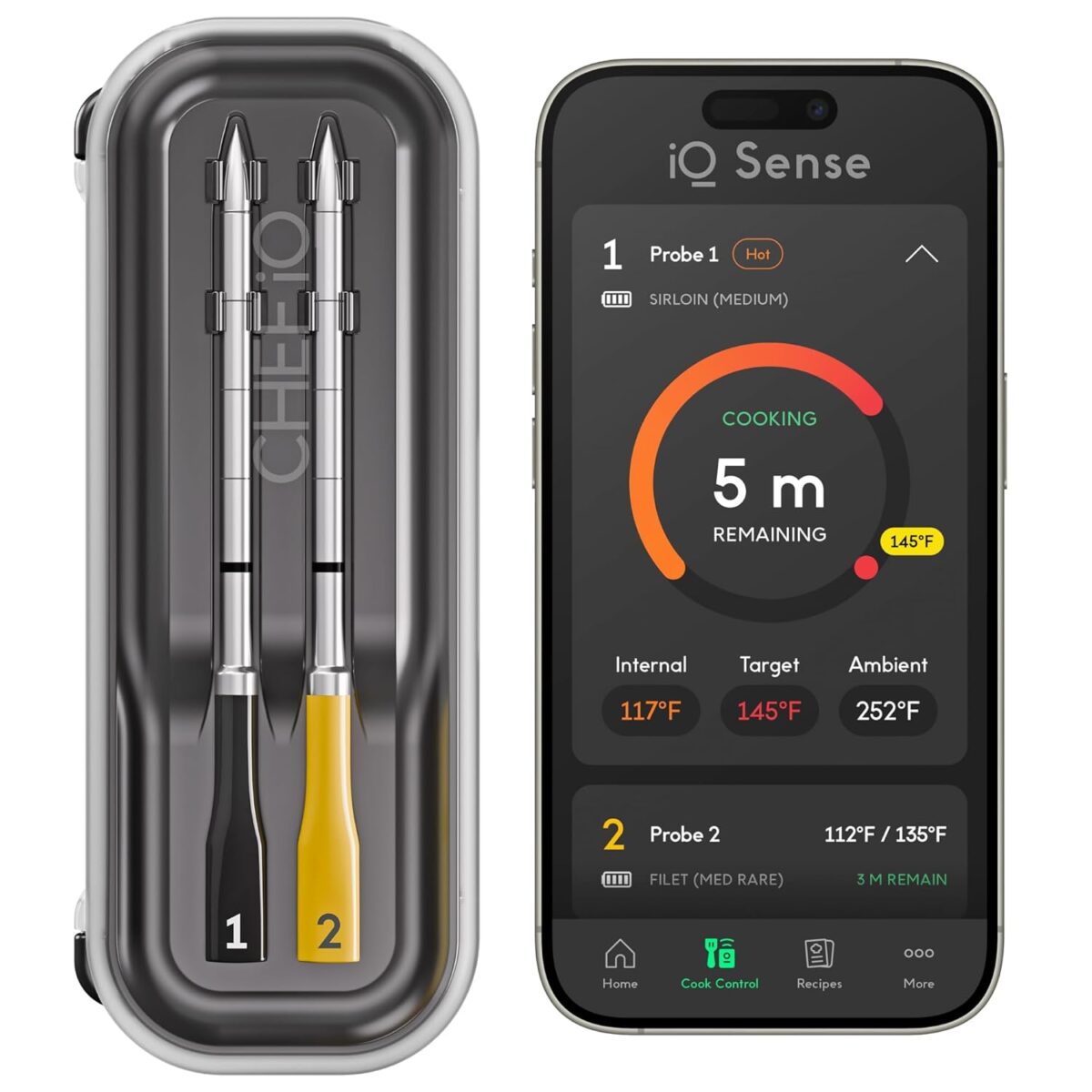 CHEF iQ Sense [2025 Model] | Smart Wireless Meat Thermometer | 2 Ultra-Thin Probes | WiFi Unlimited Range | 1000°F Heat Safe | 5 Sensors | BBQ, Grill, Oven, Smoker, Air Fryer | Gen3 - Image 2