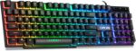 CHONCHOW Wired Gaming Keyboard for Mac PC PS5 PS4 Xbox One Gamers, RGB Backlit LED Mechanical Feel Keyboard with Multimedia Keys Number Pad, 104 Keys USB Desktop Computer Windows Keyboard (Black) - Image 2