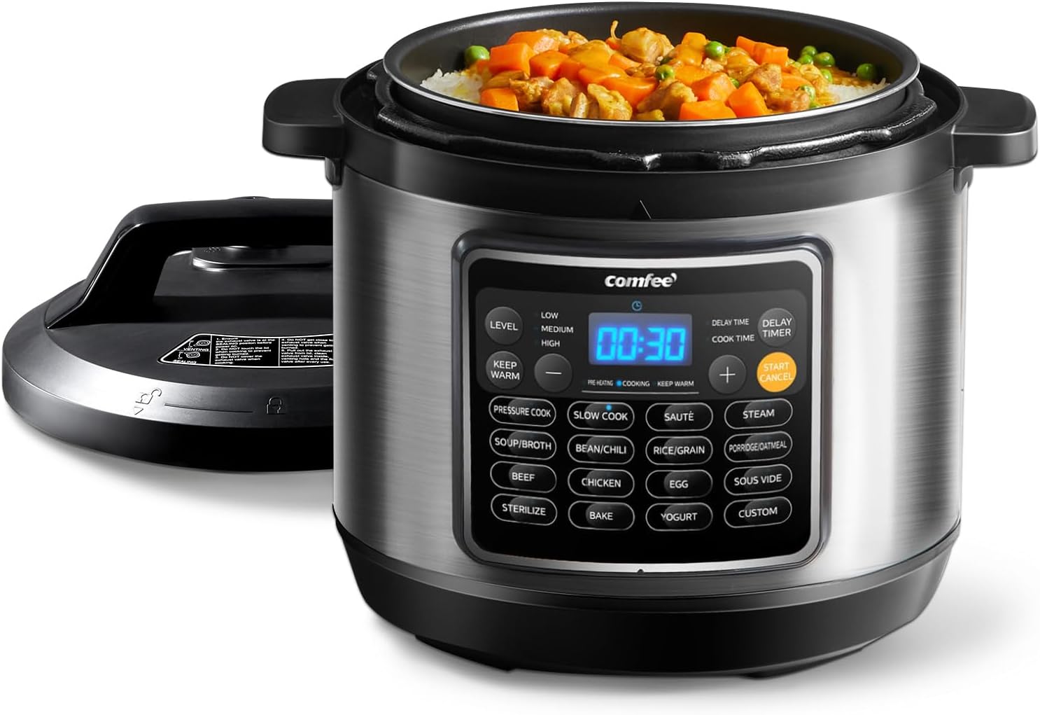 COMFEE-16-in-1-Electric-Pressure-Cooker-Instant-Multi-Cooker-Olla-de-Presion-Non-Stick-Pot-Yogurt-Maker-Rice-Cooker-Saute-Steamer-8-Quarts-Stainless-Steel.jpg COMFEE’ 16 in 1 Electric Pressure Cooker Instant Multi Cooker Olla de Presion Non-Stick Pot Yogurt Maker Rice Cooker Sauté Steamer 8 Quarts Stainless Steel - Image 2