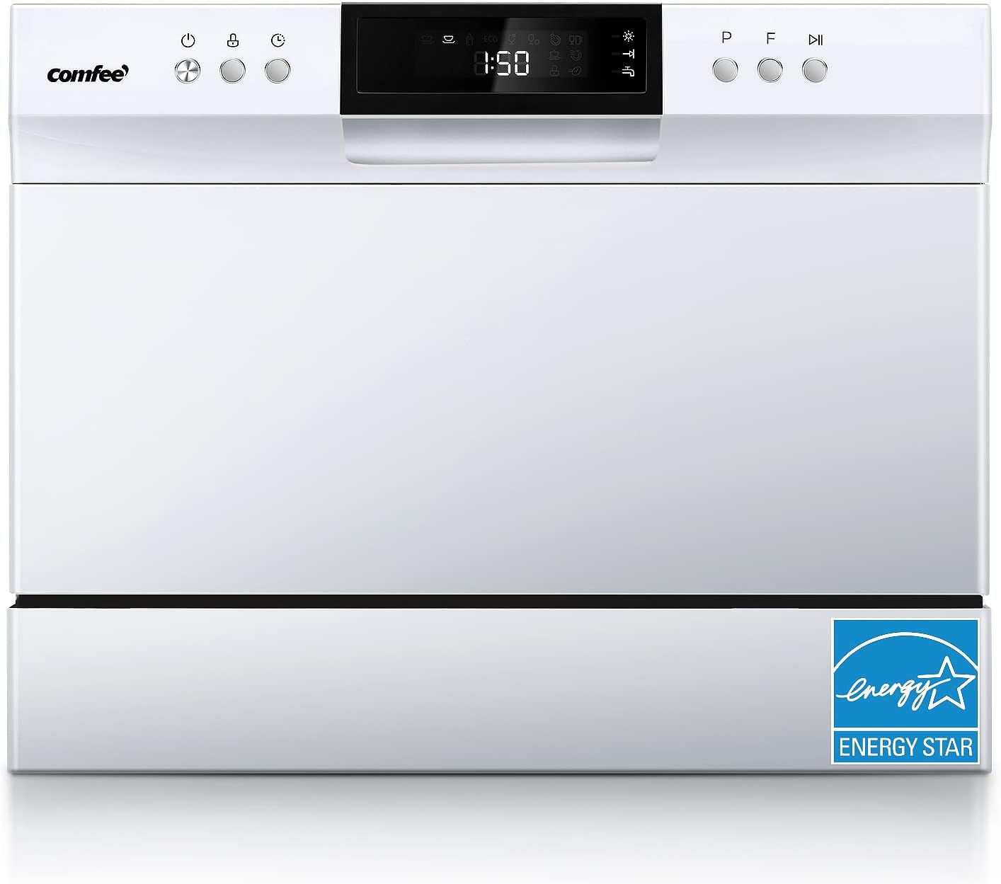 COMFEE-Portable-Mini-Dishwasher-Energy-Star-Countertop-6-Place-Settings-with-8-Washing-Programs-Speed-Baby-Care-ECO-Glass-Dish-Washer-for-Dorm-RV-Apartment-White.jpg COMFEE’ Portable Mini Dishwasher, Energy Star, Countertop, 6 Place Settings, with 8 Washing Programs, Speed, Baby-Care, ECO& Glass, Dish Washer for Dorm, RV& Apartment, White - Image 2