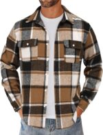 COOFANDY Men's Flannel Shirts Long Sleeve Cotton Plaid Shirt Jacket Casual Button Down Shirt with Pockets - Image 2