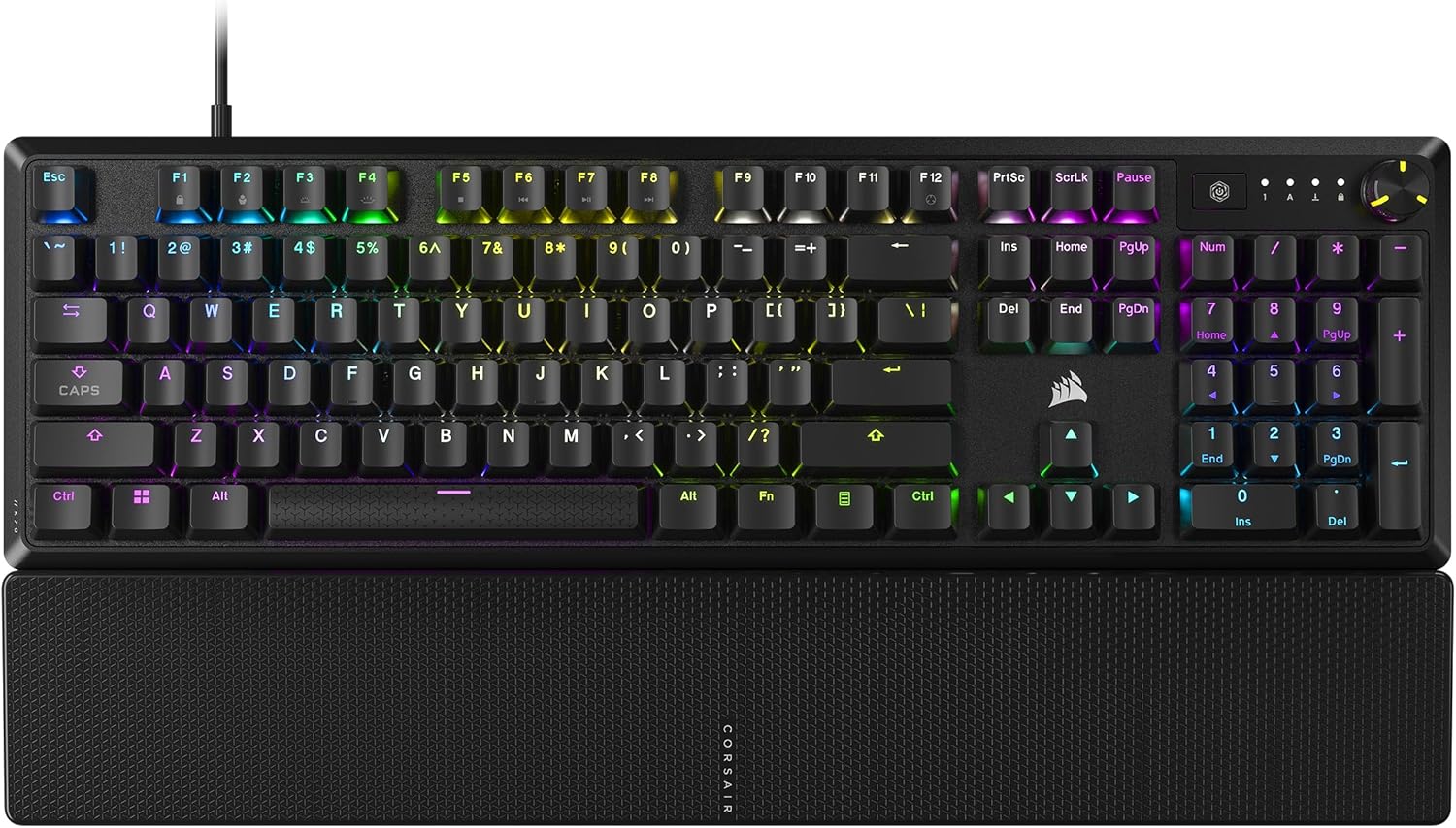 CORSAIR-K70-CORE-RGB-Mechanical-Wired-Gaming-Keyboard-with-Palmrest-–-Pre-Lubed-MLX-Red-Linear-Switches-SOCD-ABS-Double-Shot-Keycaps-Sound-Dampening-Media-Control-Dial-QWERTY-NA-–-Black.jpg CORSAIR K70 CORE RGB Mechanical Wired Gaming Keyboard with Palmrest – Pre-Lubed MLX Red Linear Switches, SOCD, ABS Double-Shot Keycaps, Sound Dampening, Media Control Dial, QWERTY NA – Black - Image 2