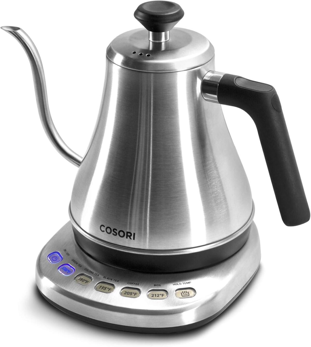 COSORI Gooseneck Electric Kettle with 5 Variable Presets, Pour Over & Coffee maker, 100% Stainless Steel Inner Lid & Bottom, 1200 Watt Quick Heating, 0.8L, Silver - Image 2