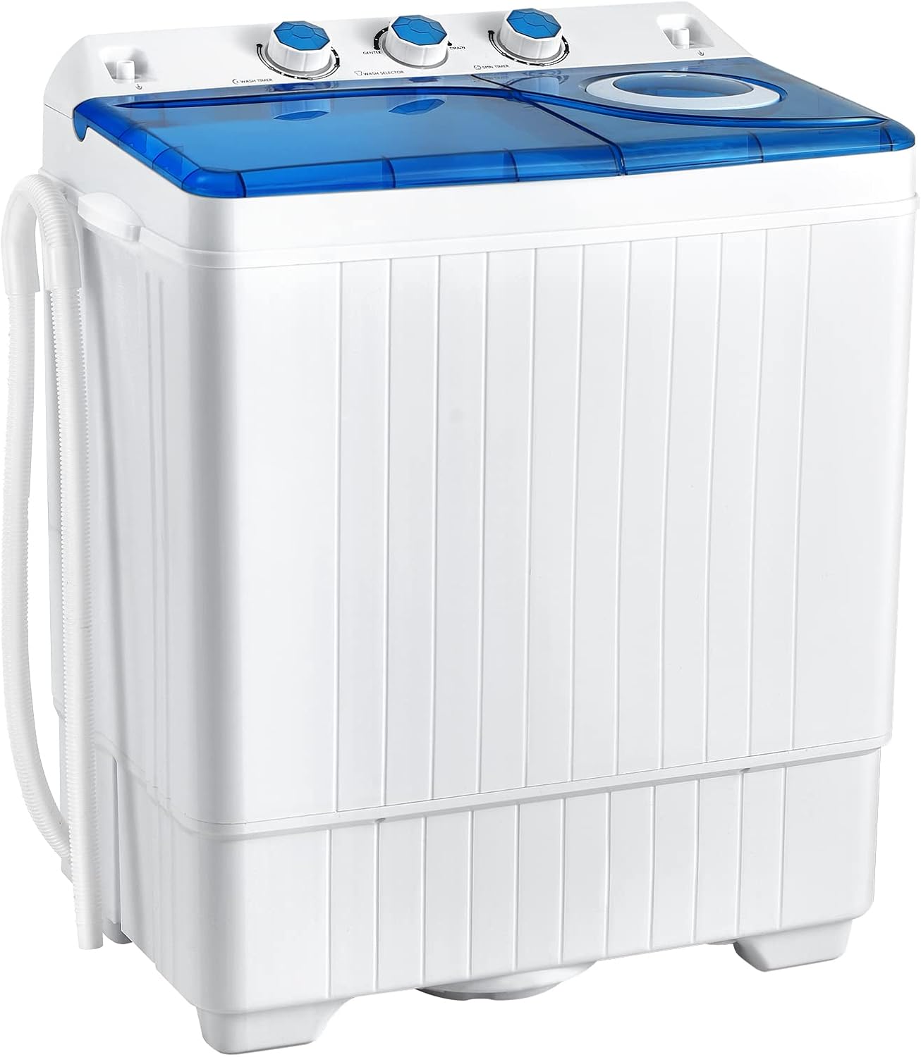 COSTWAY-Twin-Tub-26lbs-Capacity-Laundry-18lbs-8lbs-Spinner-Combo-with-Timer-Knobs-Built-in-Drain-Pump-Compact-Washer-for-Home-Dorm-Apartment-BlueWhite-portable-washing-machine.jpg COSTWAY, Twin Tub 26lbs Capacity Laundry, 18lbs 8lbs Spinner Combo with Timer Knobs, Built-in Drain Pump, Compact Washer for Home Dorm Apartment (Blue+White) portable washing machine - Image 2